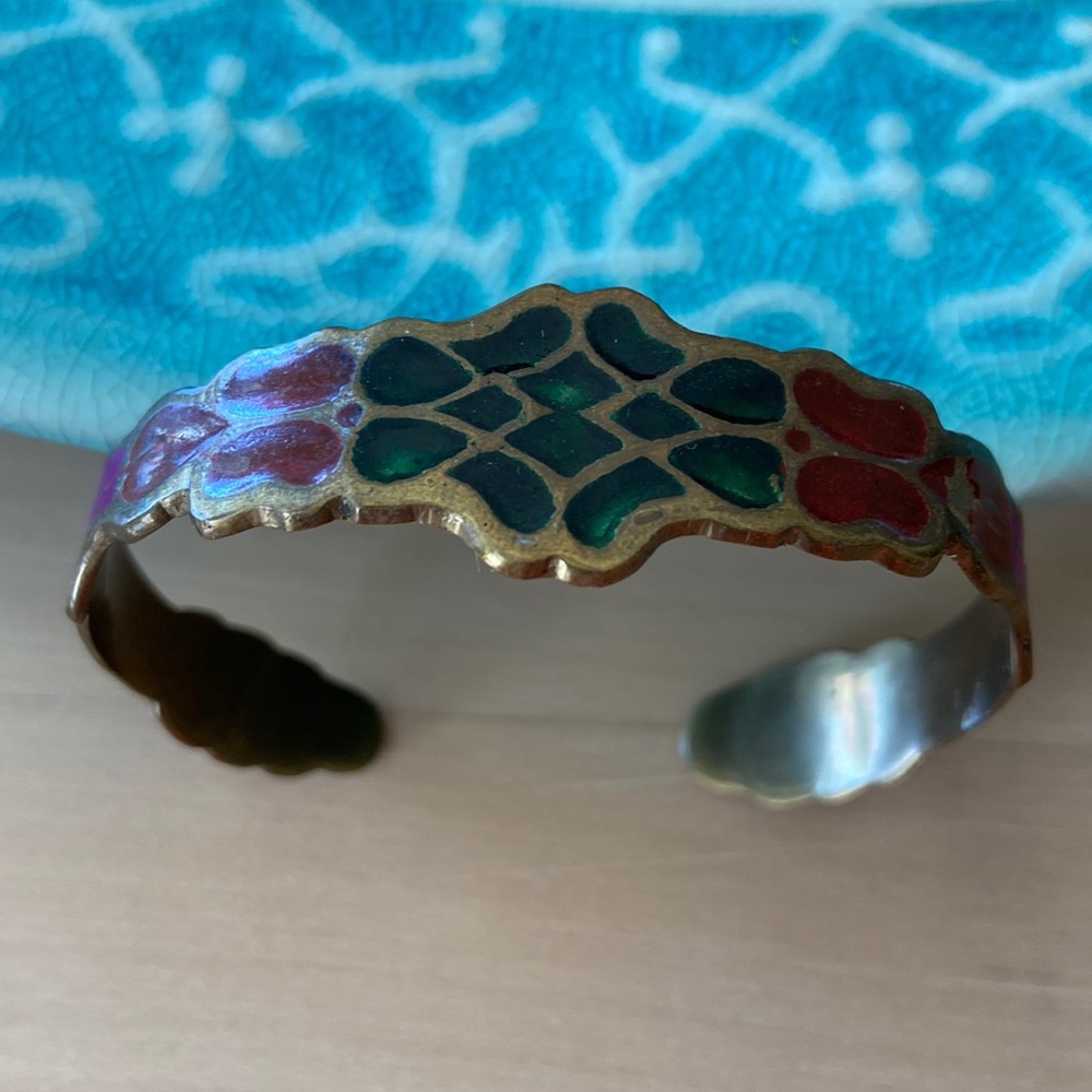 Colorful Brass Adjustable Bracelet Made in India.